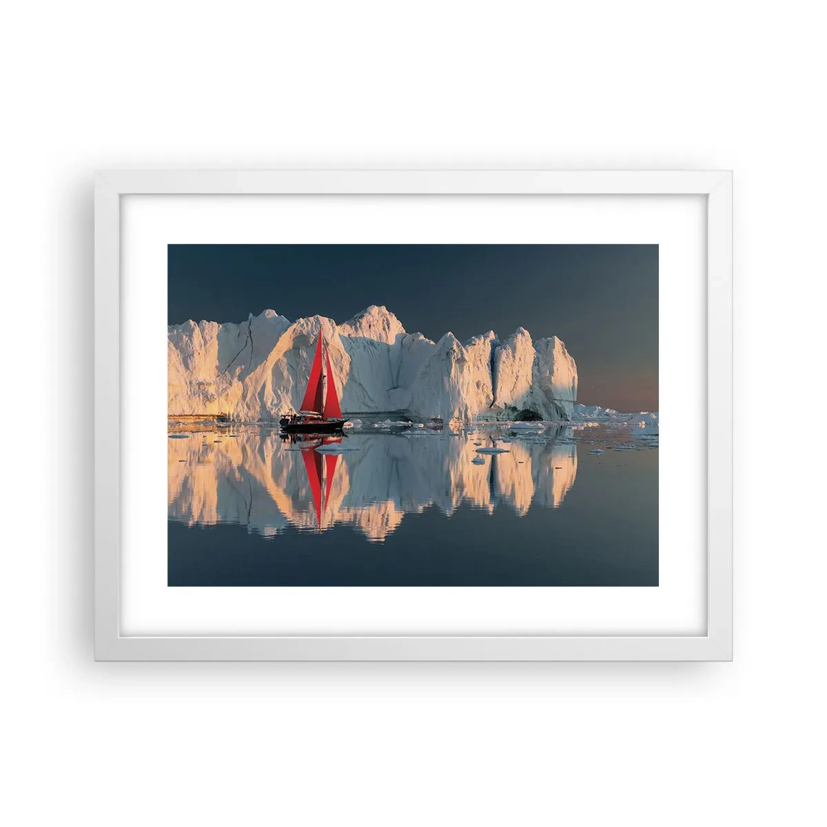 Plakat i hvid ramme - På kanten af verden - 40x30 cm