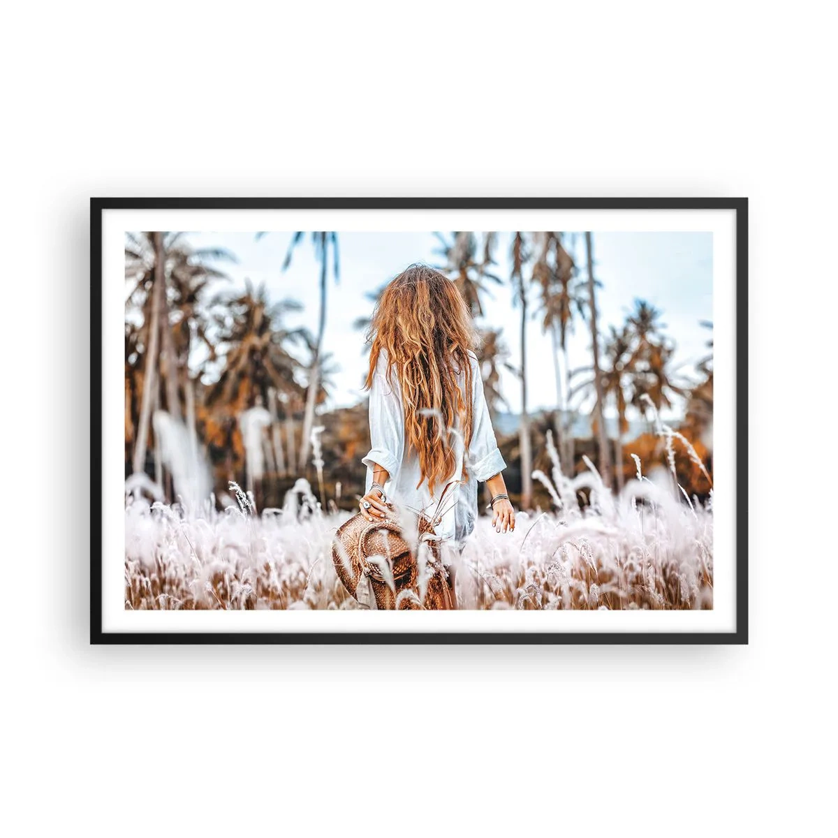 Plakat i sort ramme - Født af græsdun - 91x61 cm