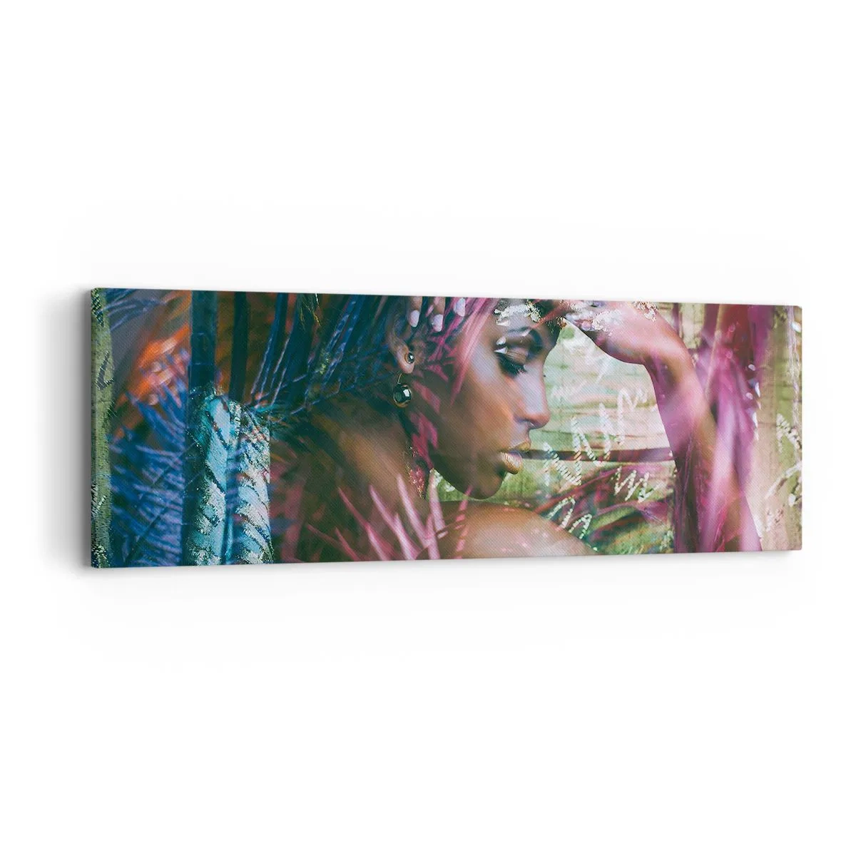 Lærredstryk - Billede på lærred - Moder Natur i junglen - 90x30 cm