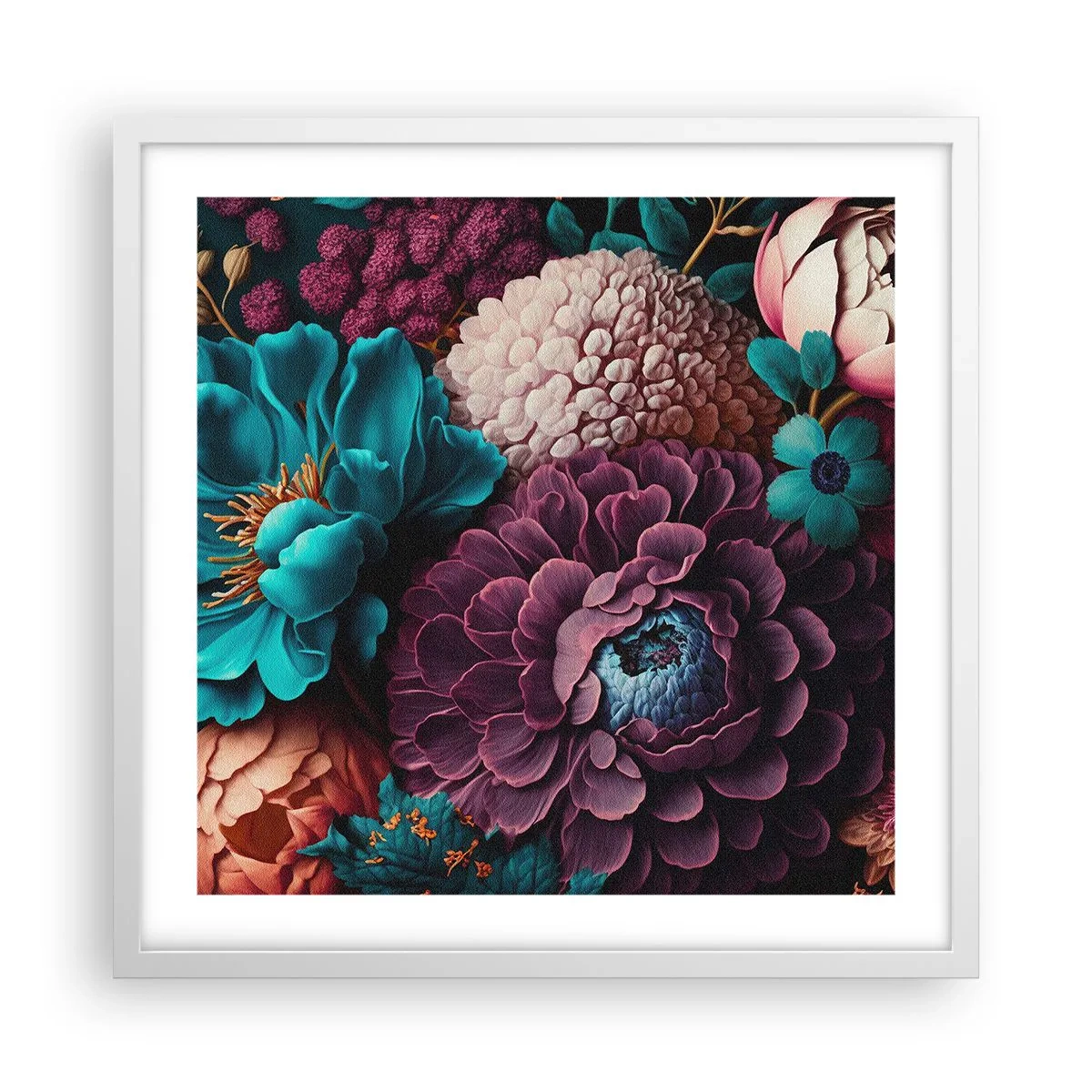 Plakat i hvid ramme - Natur i overflod - 50x50 cm