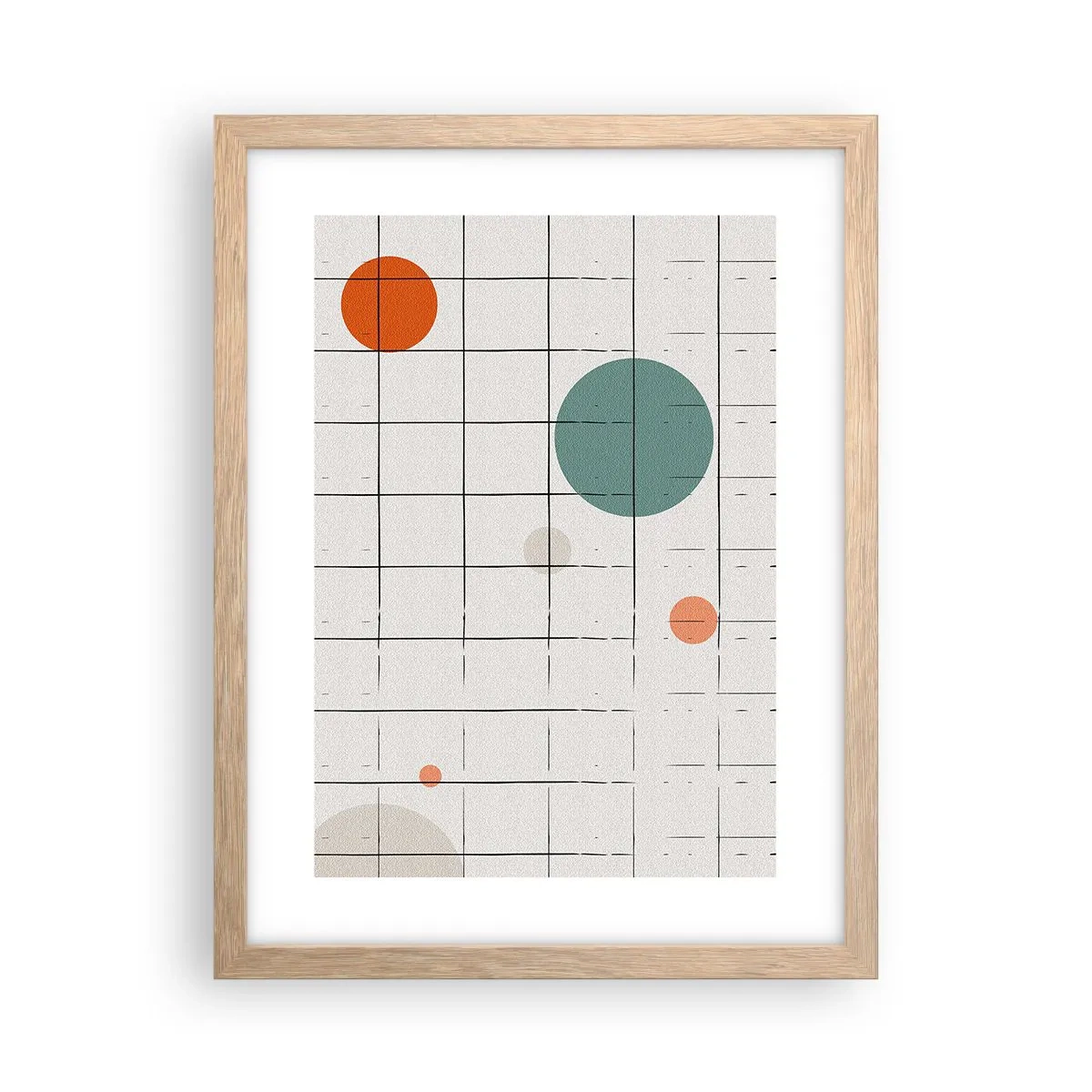 Plakat i ramme af lyst egetræ - Fanget i en fælde. Os eller dem? - 30x40 cm