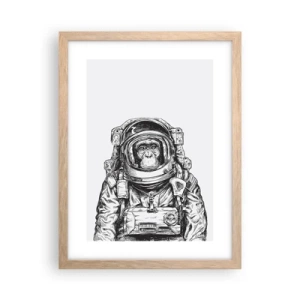 Plakat i ramme af lyst egetræ - Alternativ evolution - 30x40 cm