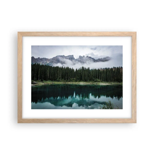 Plakat i ramme af lyst egetræ - Hys, tys, lad os ikke vække sovevandet... - 40x30 cm