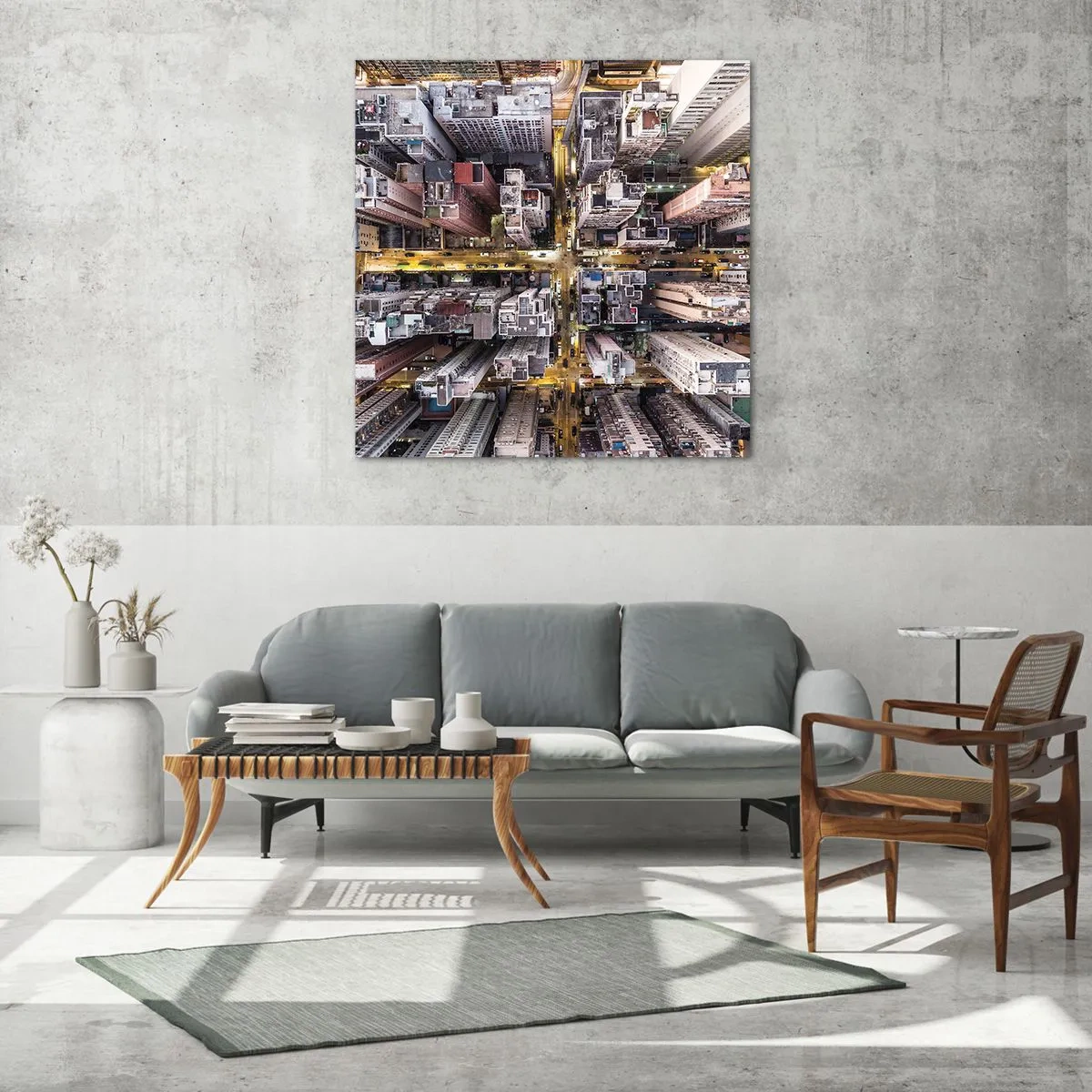 Billede på glas - Hilsner fra Hong Kong - 50x50 cm