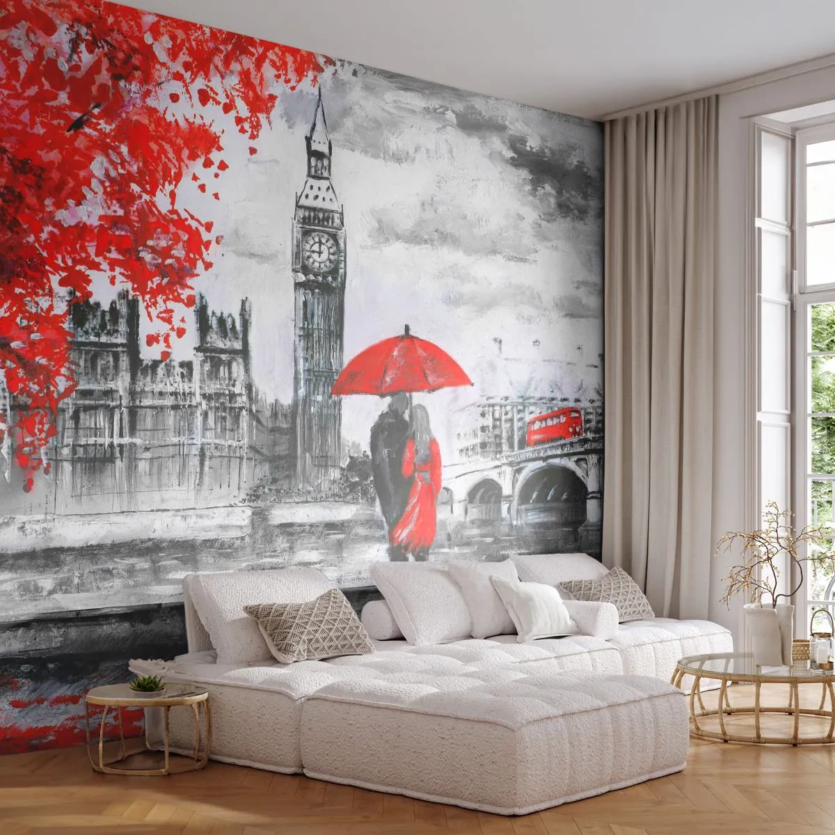 Fototapet Standard Eco - Forelsket i London - By, London, Forelsket par - 500x350 cm