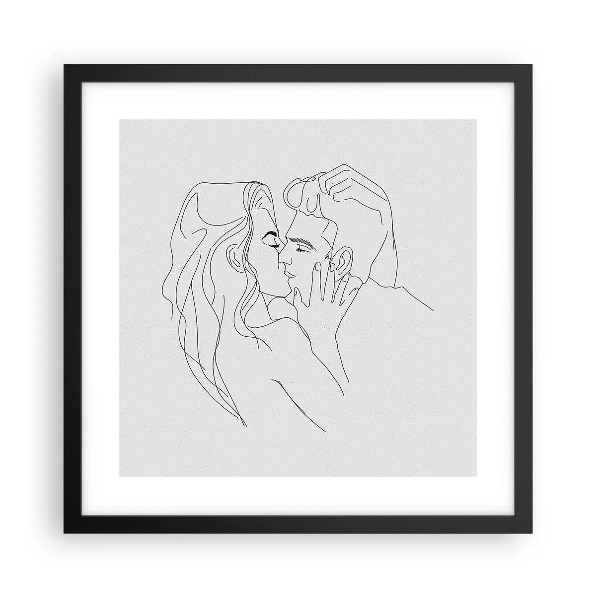 Plakat i sort ramme - I samme linje - 40x40 cm