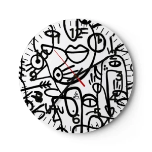 Vægur, Uret - Ansigter og luftspejlinger - 40x40 cm