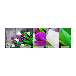 Prøve Fototapet Premium Canvas - På dagen for forårsfesten - Blomster, Tulipaner, Buket blomster - 100x30 cm
