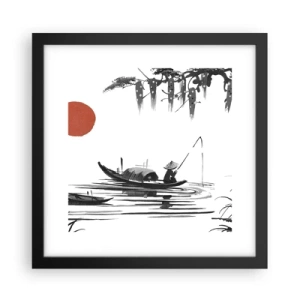 Plakat i sort ramme - En asiatisk eftermiddag - 30x30 cm