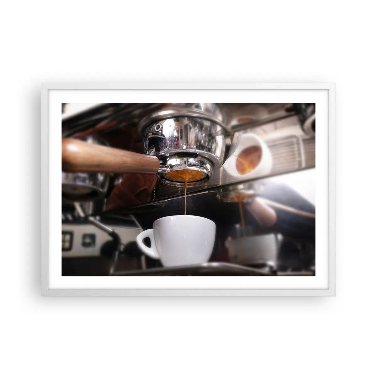 Plakat i hvid ramme - Et godt øjeblik på dagen - 70x50 cm