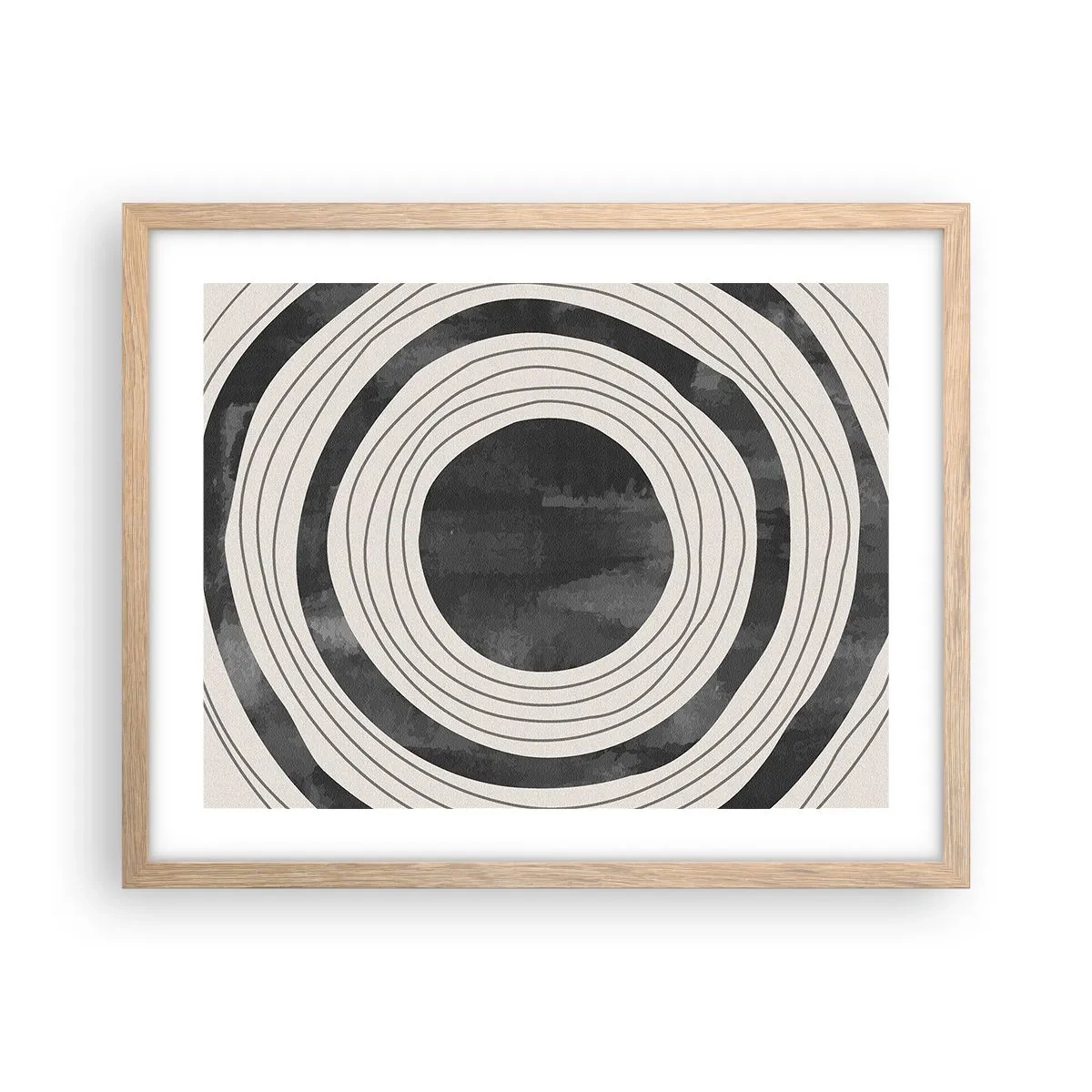 Plakat i ramme af lyst egetræ - Lige til det punkt - 50x40 cm