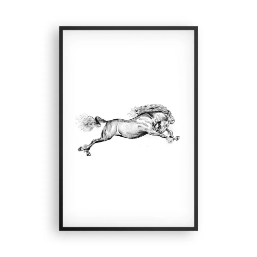 Plakat i sort ramme - Stoppet i galop - 61x91 cm