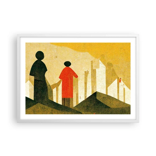 Plakat i hvid ramme - Stadig langt væk - 70x50 cm
