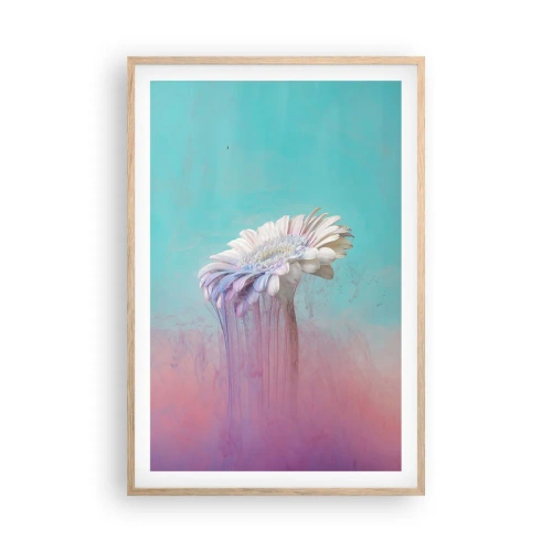 Plakat i ramme af lyst egetræ - Blomster efter døden - 61x91 cm