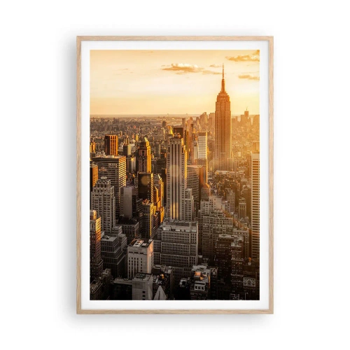 Plakat i ramme af lyst egetræ - At vokse i solen - 70x100 cm