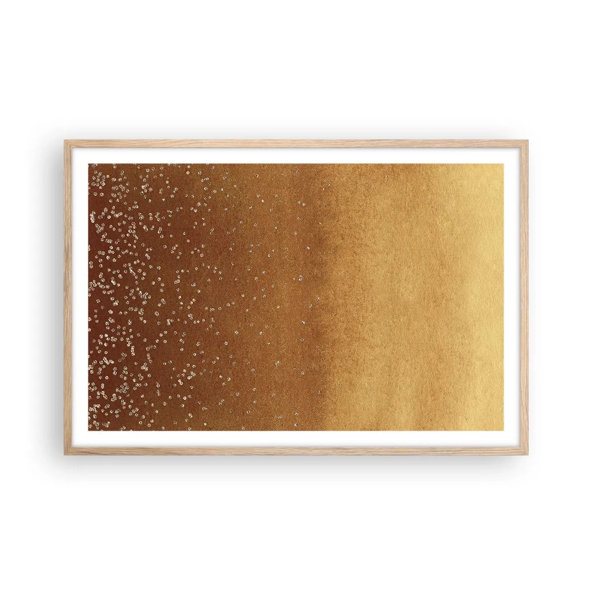 Plakat i ramme af lyst egetræ - Lysets fødsel - 91x61 cm