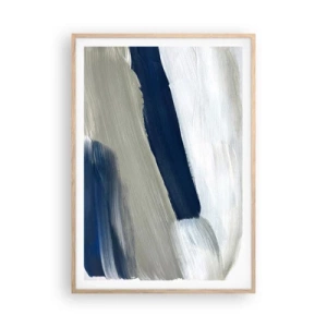 Plakat i ramme af lyst egetræ - Møde med det hvide - 70x100 cm