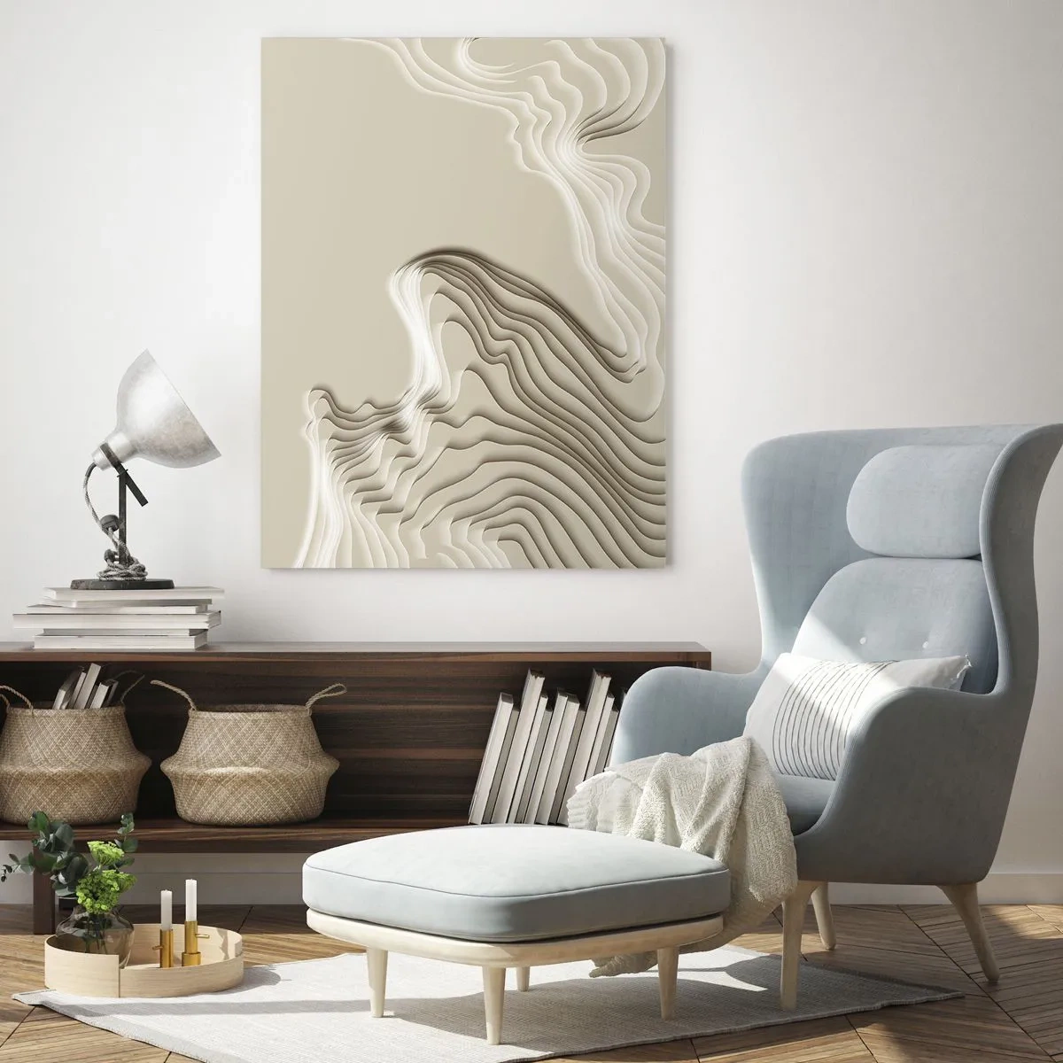 Billede på glas - Kunstens topografi - 50x70 cm