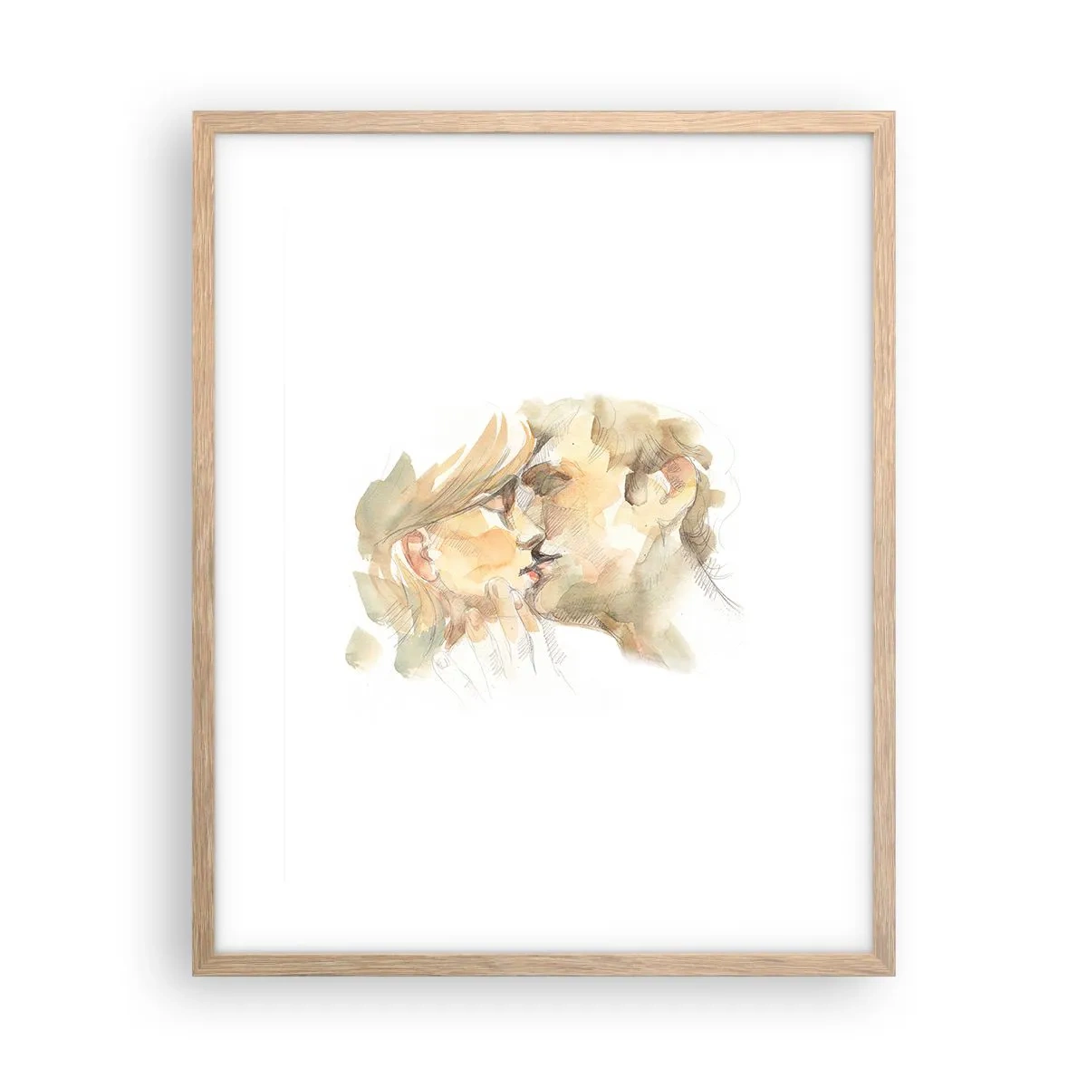 Plakat i ramme af lyst egetræ - Den fundne halvdel? - 40x50 cm