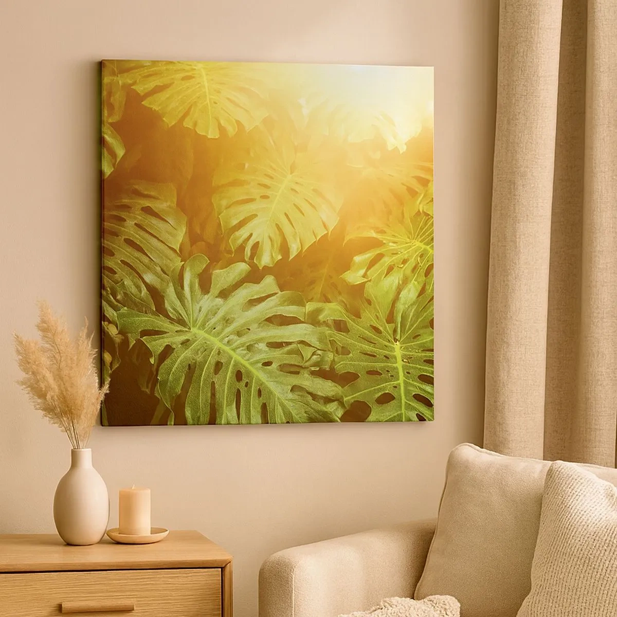 Lærredstryk - Billede på lærred - Træd ind i det grønne... - 30x30 cm