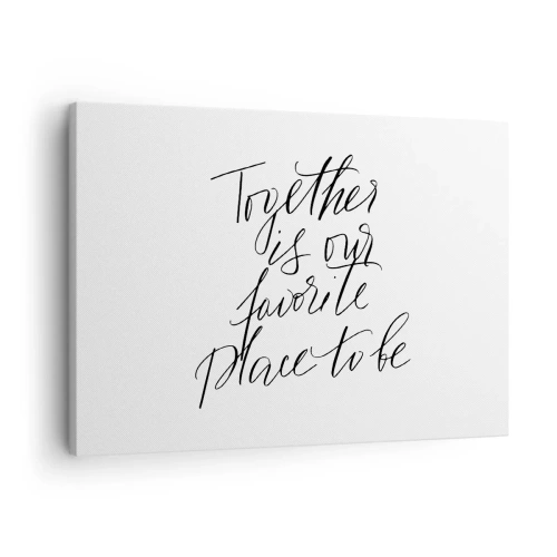 Lærredstryk - Billede på lærred - Typografisk indskrift i elegant stil på hvid baggrund - 70x50cm - Føler du det også? - Moderne vægdekoration til stue og soveværelse ARTTOR