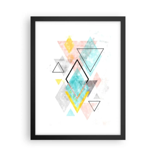 Plakat i sort ramme - Geometrisk leg - 30x40 cm