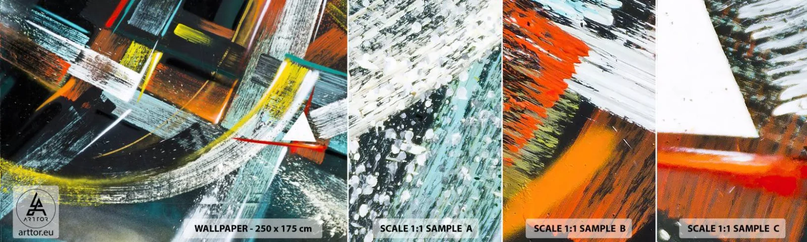 Fototapet Prøve Standard Eco - Bevægelsesenergi - Abstraktion, Stykke, Moderne kunst - 100x30 cm