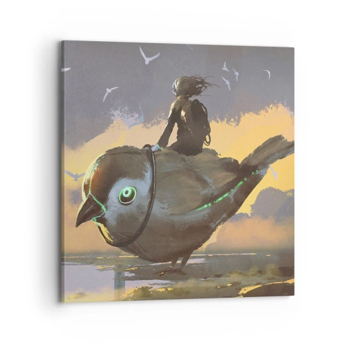 Lærredstryk - Billede på lærred - Et stop på en fantastisk rejse - 70x70 cm