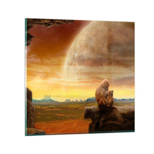 Billede på glas - Kærlighed overalt den samme - 70x70 cm