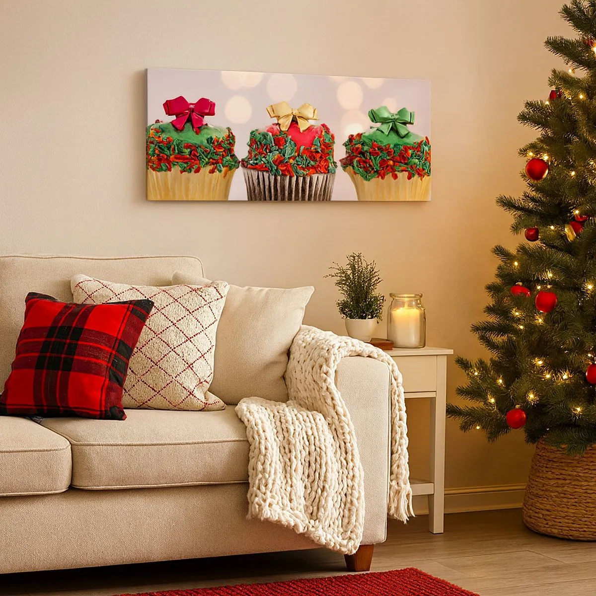 Lærredstryk - Billede på lærred - Slik i buen - 100x40 cm