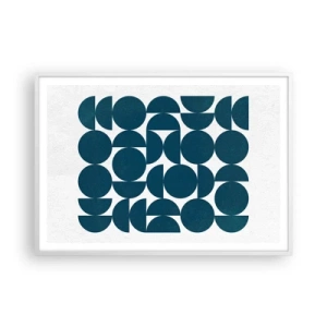 Plakat i hvid ramme - Cirkler og halvcirkler - 100x70 cm