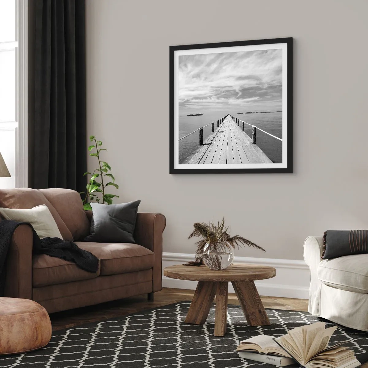 Plakat i sort ramme - Eller måske en rejse... - 40x40 cm