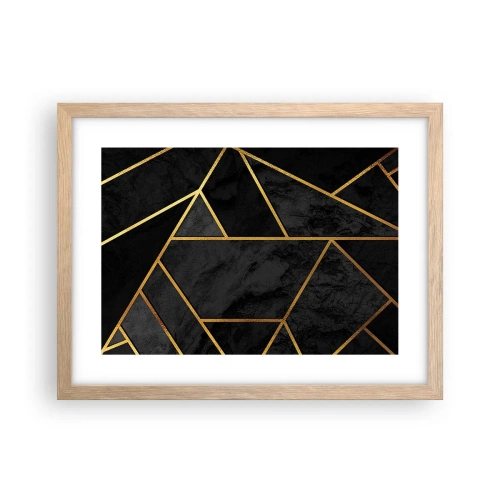 Plakat i ramme af lyst egetræ - Mørke og lys - 40x30 cm