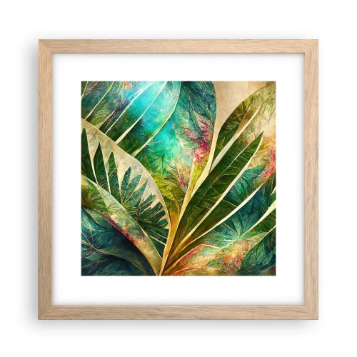Plakat i ramme af lyst egetræ - Farver fra troperne - 30x30 cm