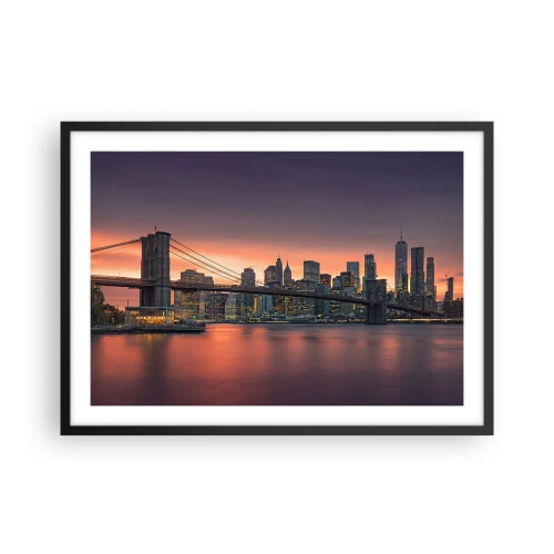 Plakat i sort ramme - Sænket i lilla stilhed - 70x50 cm