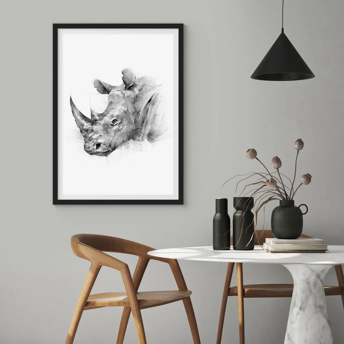 Plakat i sort ramme - Afrikansk portræt - 40x50 cm