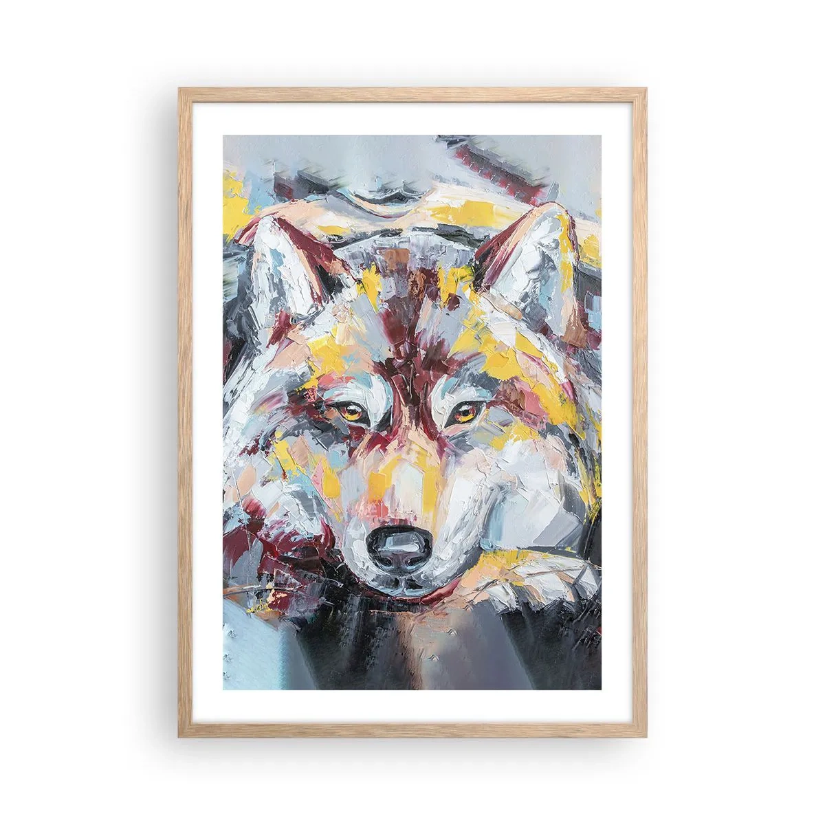 Plakat i ramme af lyst egetræ - Fred blandt kære - 50x70 cm
