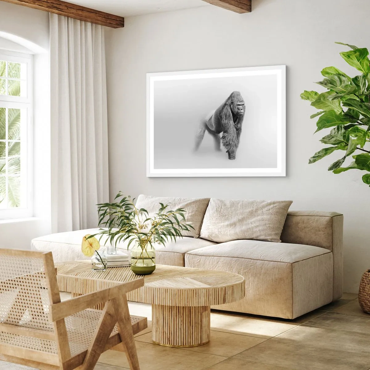 Plakat i hvid ramme - Selvsikker på sin styrke - 91x61 cm