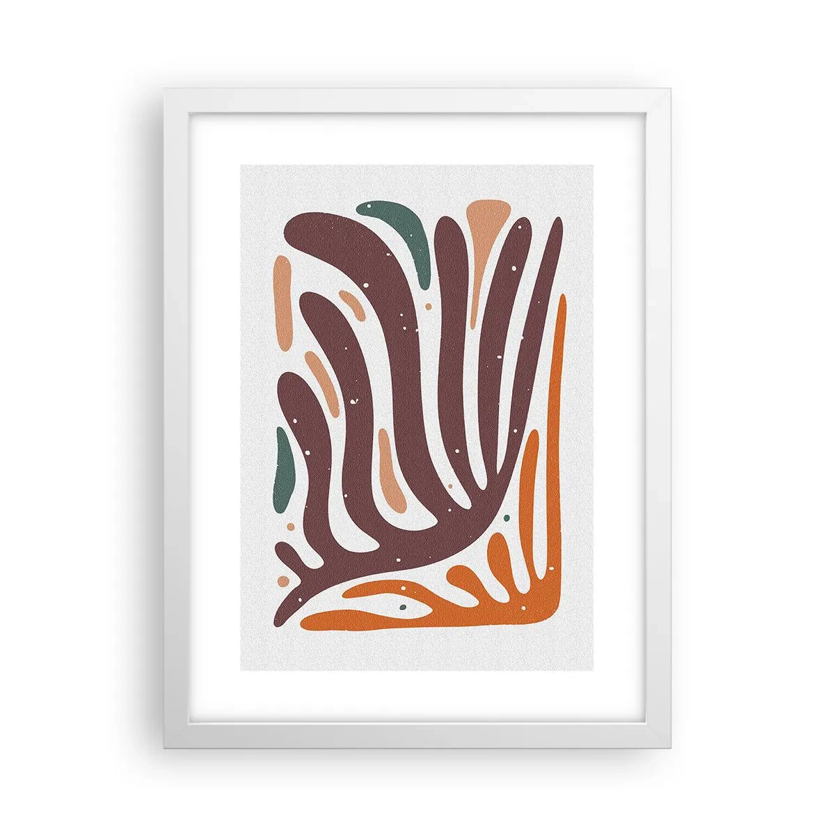 Plakat i hvid ramme - Strålende organisk komposition - 30x40 cm