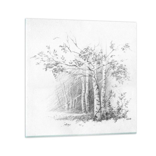 Billede på glas - Lyset fra birkeskoven - 30x30 cm