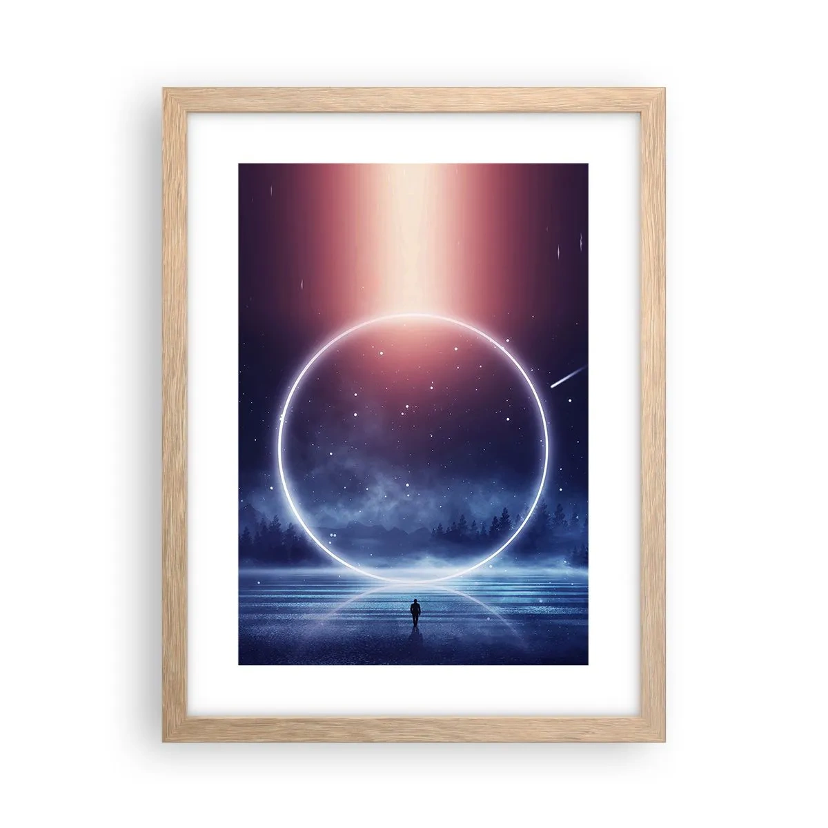 Plakat i ramme af lyst egetræ - De er allerede her... - 30x40 cm