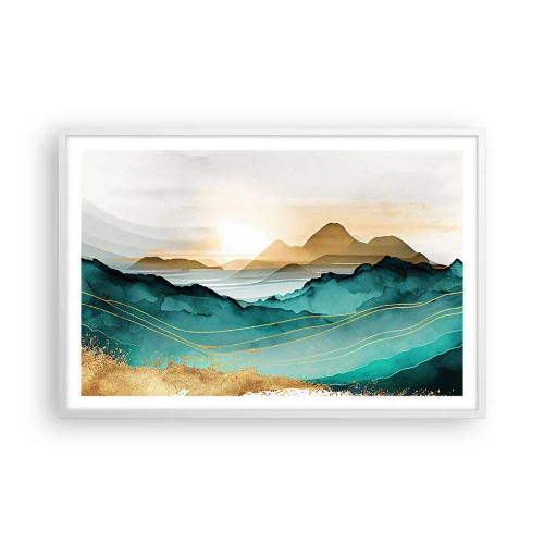 Plakat i hvid ramme - På grænsen til abstraktion - landskab - 91x61 cm