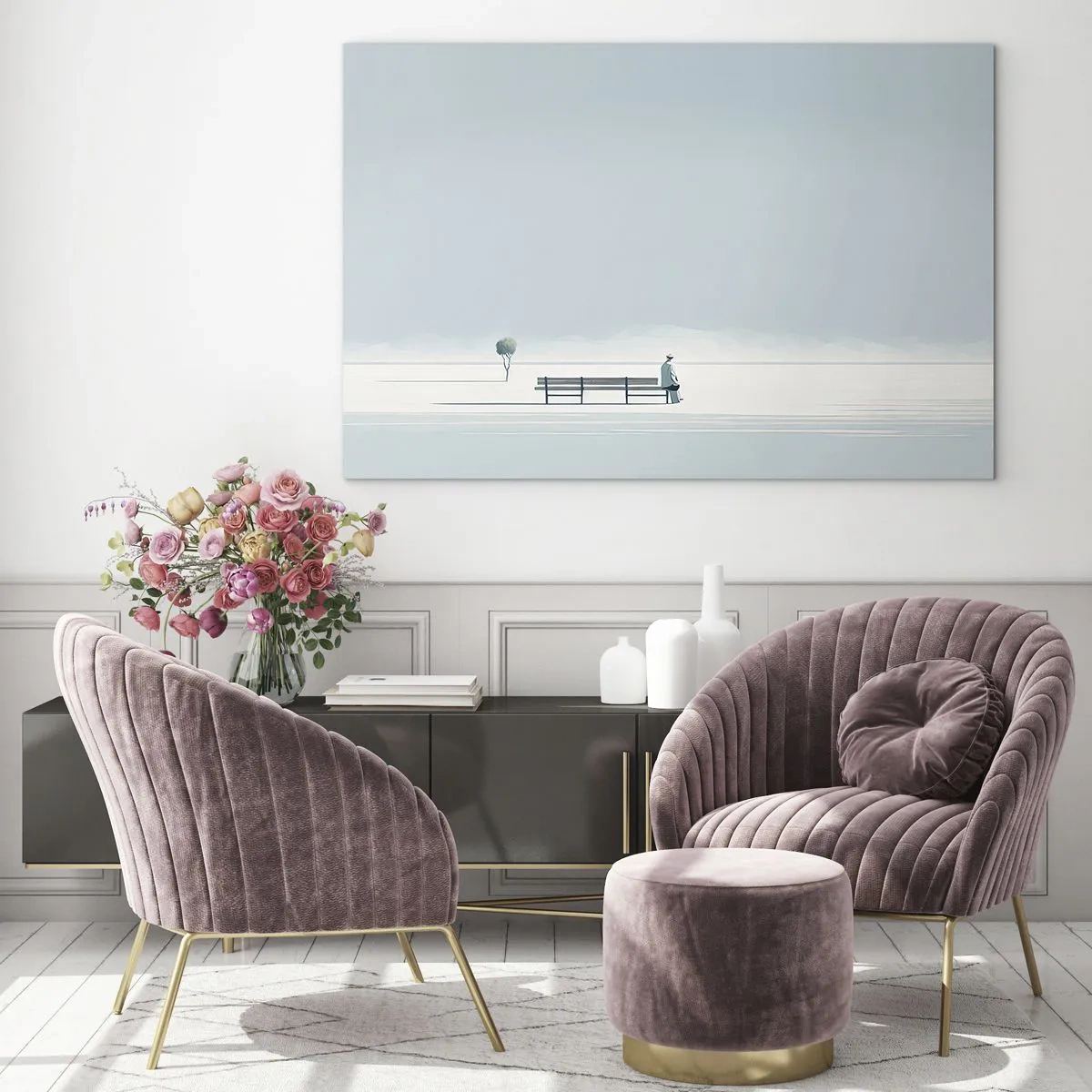 Billede på glas - Ja, jeg venter. - 100x70 cm