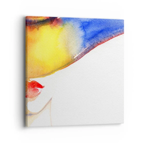 Lærredstryk - Billede på lærred - Portræt af en dame    - 40x40 cm