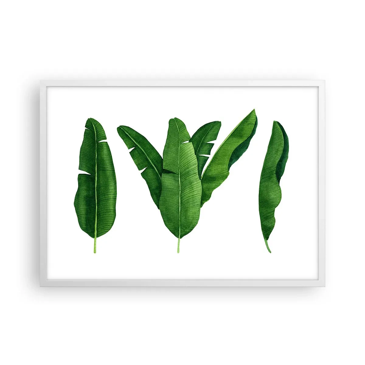 Plakat i hvid ramme - Grøn symmetri - 70x50 cm