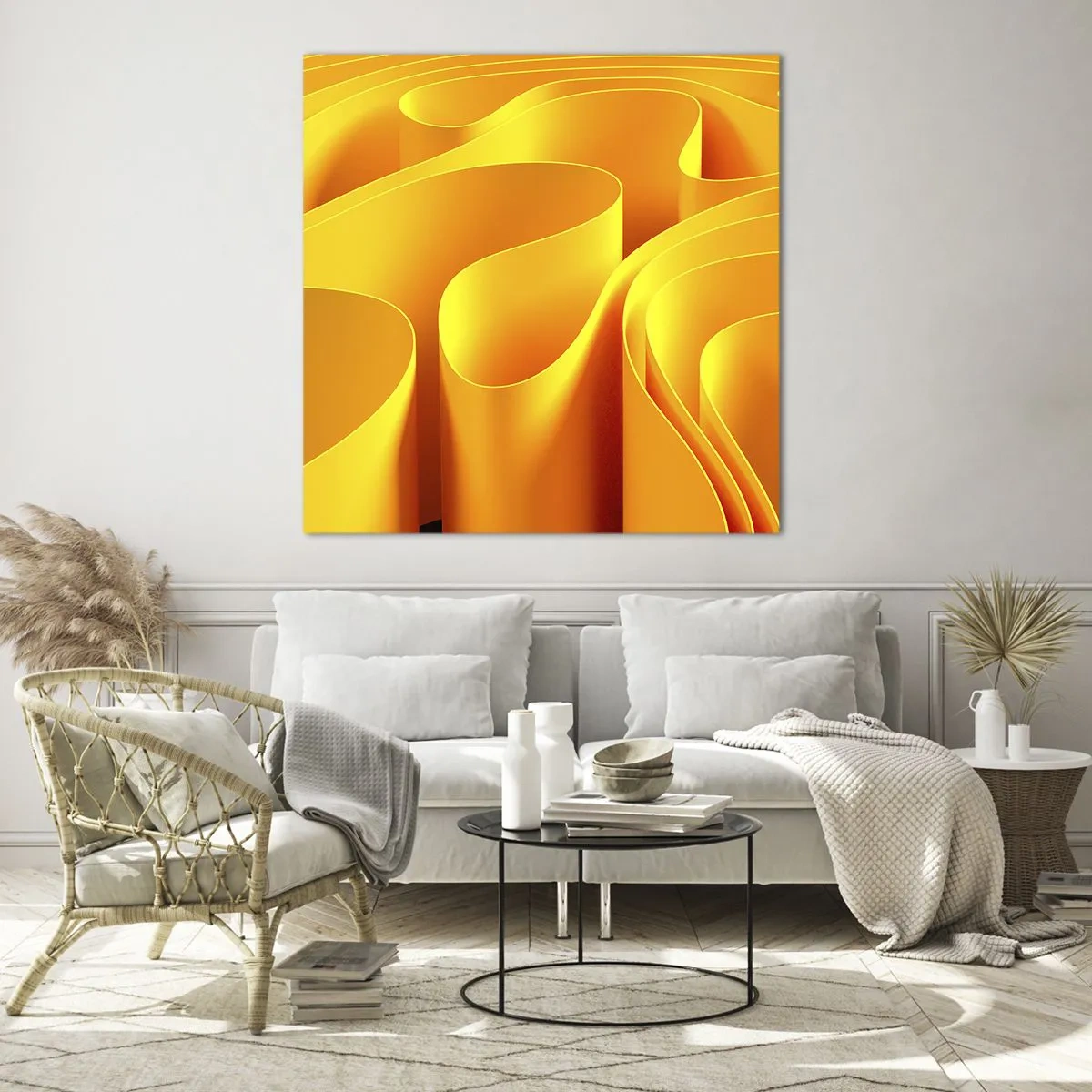 Billede på glas - Som solens bølger - 30x30 cm