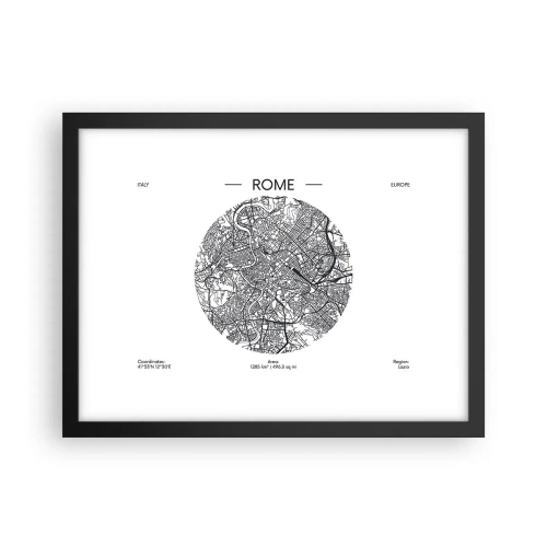 Plakat i sort ramme - Anatomi af Rom - 40x30 cm