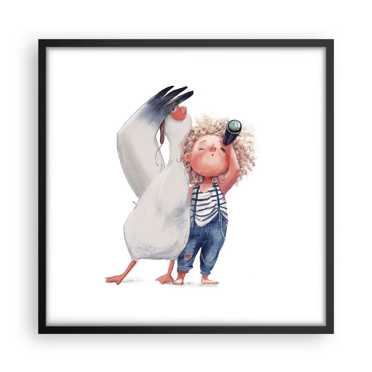 Plakat i sort ramme - En plan for en fantastisk rejse - 50x50 cm