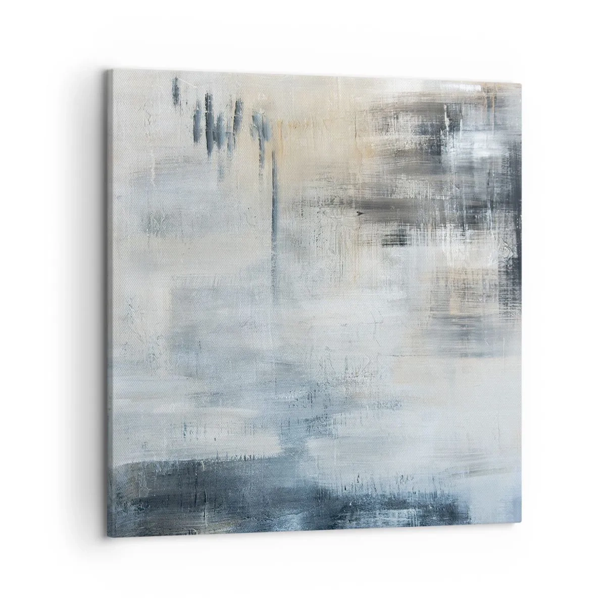 Lærredstryk - Billede på lærred - Bag et slør af blåt - 50x50 cm