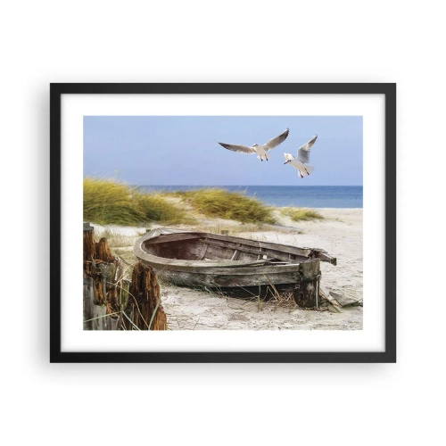 Plakat i sort ramme - Badet i vinden - 50x40 cm